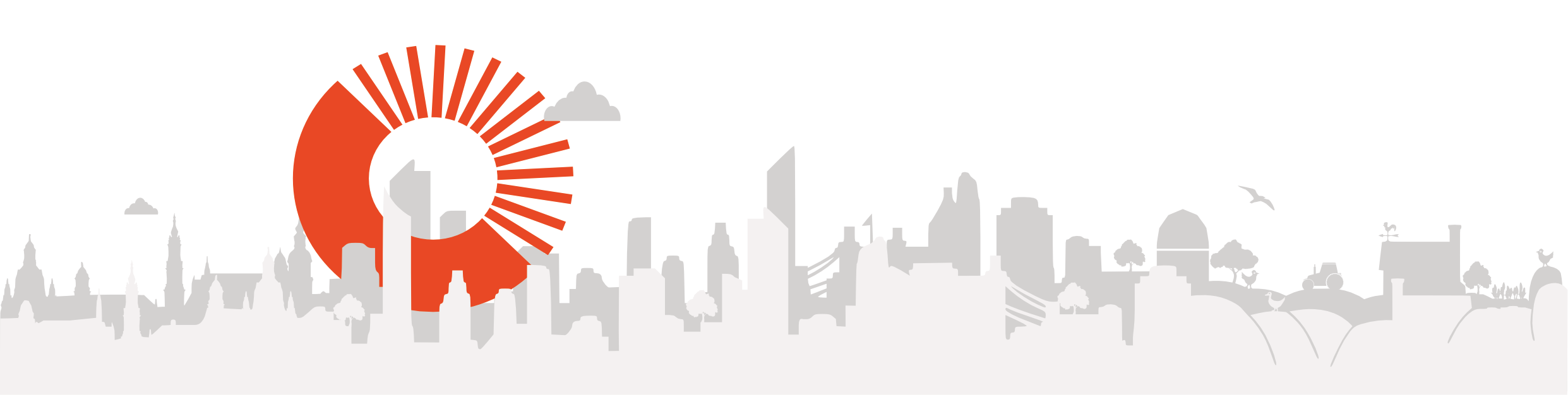 skyline mit weißem Hintergrund Druck